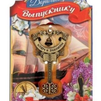 Купить Ключ сувенирный на открытке "Выпускнику" в Москве по недорогой цене