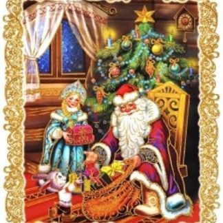 Купить Новогоднее оконное украшение "Дед Мороз и Снегурочка" в Москве по недорогой цене