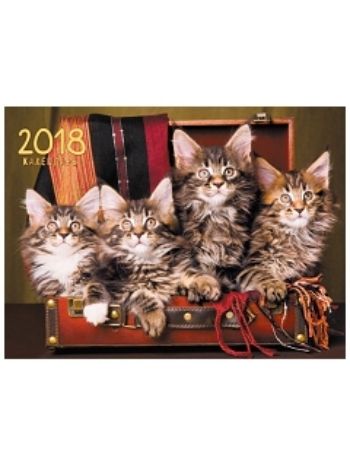 Купить Календарь настенный одноблочный "Домашние любимцы. Котята-путешественники" 2018 в Москве по недорогой цене