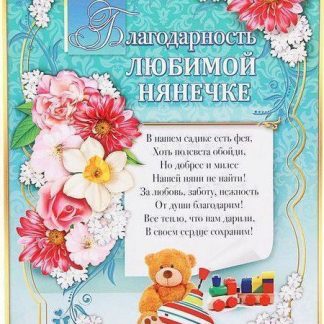 Купить Благодарность любимой нянечке в Москве по недорогой цене