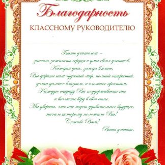 Купить Благодарность первой учительнице в Москве по недорогой цене