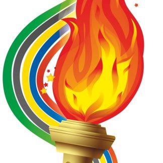 Купить Плакат вырубной "Олимпийский огонь": 208х506 мм в Москве по недорогой цене