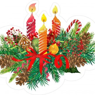 Купить Плакат вырубной "Рождественские свечи" в Москве по недорогой цене