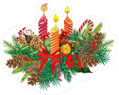 Купить Плакат вырубной "Рождественские свечи" в Москве по недорогой цене