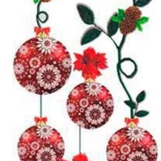 Купить Новогодние наклейки на окна "Красные елочные шары" в Москве по недорогой цене