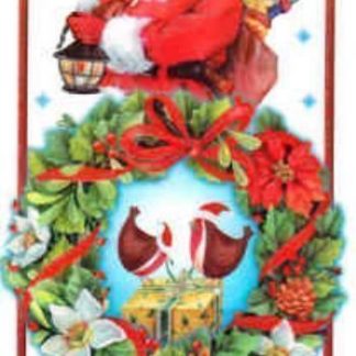 Купить Новогодние наклейки на окна "Дед Мороз с фонариком" в Москве по недорогой цене