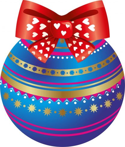 Купить Мини-плакат вырубной "Синий новогодний шар": 100х116 мм в Москве по недорогой цене