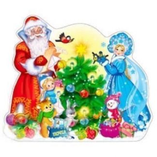 Купить Плакат вырубной "Снегурочка с Дедом Морозом". Сюжет в Москве по недорогой цене