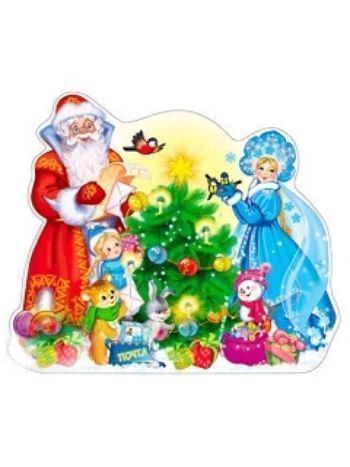 Купить Плакат вырубной "Снегурочка с Дедом Морозом". Сюжет в Москве по недорогой цене