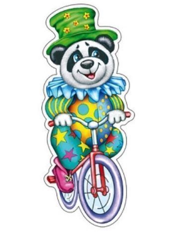 Купить Плакат вырубной "Панда на велосипеде" в Москве по недорогой цене