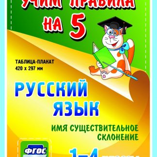 Купить Русский язык. Имя существительное. Склонение. 1-4 классы: Таблица-плакат 420х297 в Москве по недорогой цене