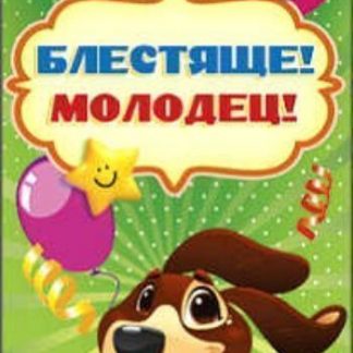 Купить Поощрительная карточка "Блестяще! Молодец!" в Москве по недорогой цене