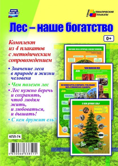Купить Комплект плакатов "Лес - наше богатство": 4 плаката с методическим сопровождением в Москве по недорогой цене