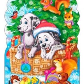 Купить Плакат вырубной "Собачки новогодние". Сюжет в Москве по недорогой цене